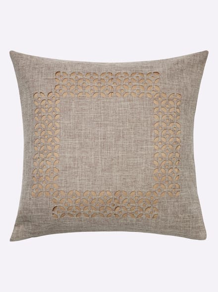 Tafelkleed Vierkant 85 x 85 cm - Lichtbruin - Opengewerkte Rand - Polyester