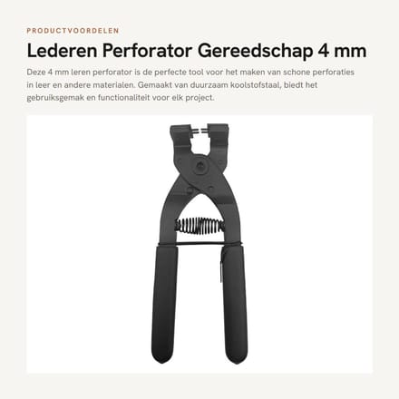 Dailygoods - Lederen Perforator Gereedschap 4 mm met Ergonomische Grip