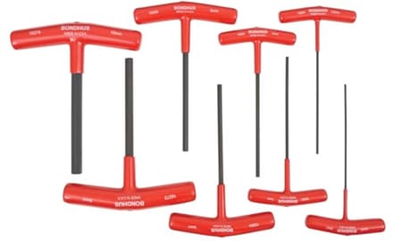 8-delige zeskant T-handgreeppakket 2-10 mm - 6 inch