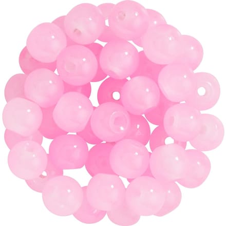 Glaskralen "Pastel", 6 mm - Roze