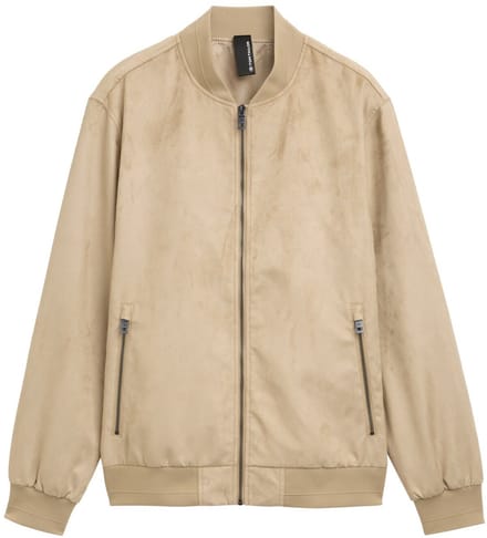 Tom Tailor - Bomberjack in suèdelook - Maat XXL - Cement Beige