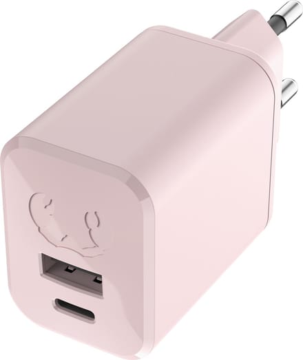 Fresh 'n Rebel USB + USB-C mini Snellader - 2 poorten - Oplader USB-C + USB - 45W - Compact en Veilig - Smokey Pink