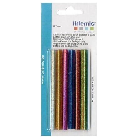 6 lijmvullingen glitter 7 mm - Artemio