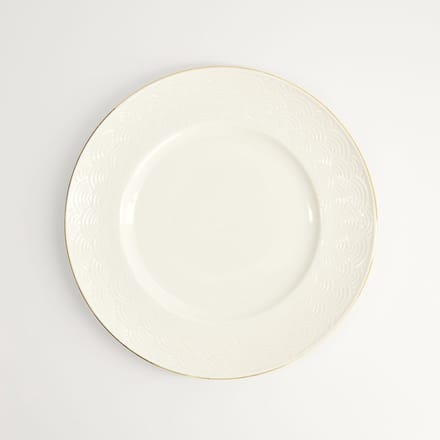Tokyo Design Studio - Nippon White Gold Rim Bord Wave - 23 cm - Wit met Gouden Rand