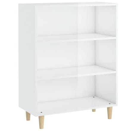 vidaXL - Dressoir - 69,5x32,5x90 - cm - bewerkt - hout - hoogglans - wit