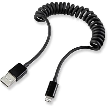 Renkforce RF4087422 USB-kabel USB 2.0 USB-A stekker, Apple Lightning stekker 0.95 m Zwart Spiraalkabel