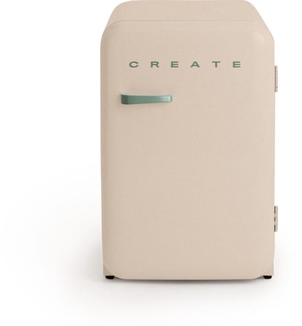 CREATE - Koelkast in retrostijl - Zand - Handvat Sage - FRIDGE RETRO 107L