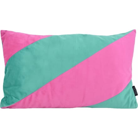 NOVÉE Sierkussen velvet swirl groen/roze | 30 x 50 cm | fluweel/polyester