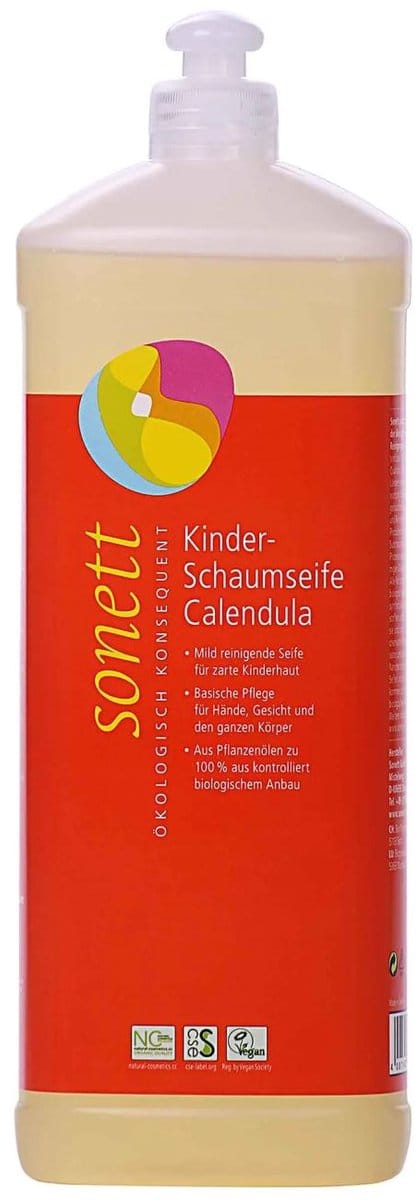 Kinder Schuimzeep Calendula 1 Liter, schuimzeep navulling, natuurlijke schuimzeep kind