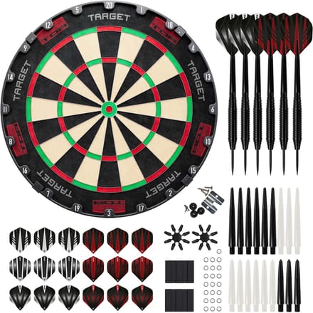 Target TOR Dartbord + 2 Sets KOTO Steeldarts + 90 Pieces - Dartset