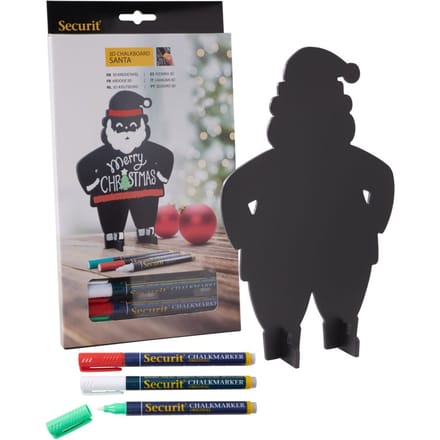 Securit® 3D-kerstkrijtbord met vrijstaande kerstman