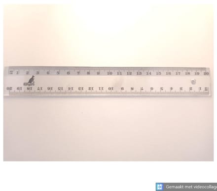 Liniaal Lineaal Meetlat - 20cm - Kunststof Transparant - Millimeter Centimeter - Basic - Kangaro - Ruler Regle - K-4117200