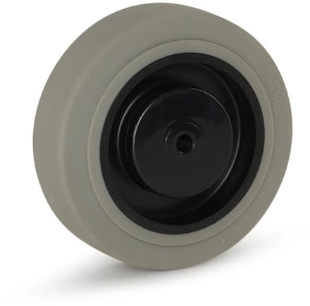 Grijs rubber wiel zwarte behuizing - 125mm - 180kg