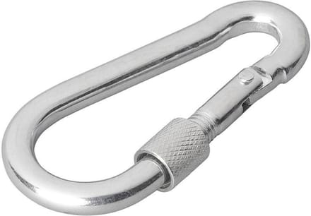 ProPlus Karabijnhaak met schroefsluiting - metaal - 8 x 80 mm - chroom