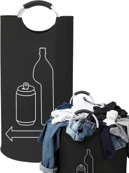 Flessen Opbergzak - Statiegeld Container - Afval Scheiden - Grote Capaciteit 115L - 43x83cm - Zwart