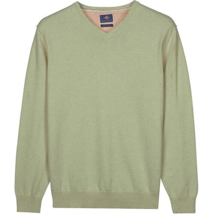 Baileys – Heren Trui – V-hals Pullover – Pima Katoen - Misty Green – 618100-725