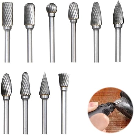 Allecto - Carbide Cutter Set - 10-delige set met 1/8 inch shank