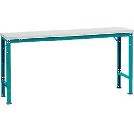 Manuflex AU7081.5021 Werk achtergrond tafel universele speciale met melamine schijf, bxdxh = 1750 x 800 x 722-1022 mm Waterblauw
