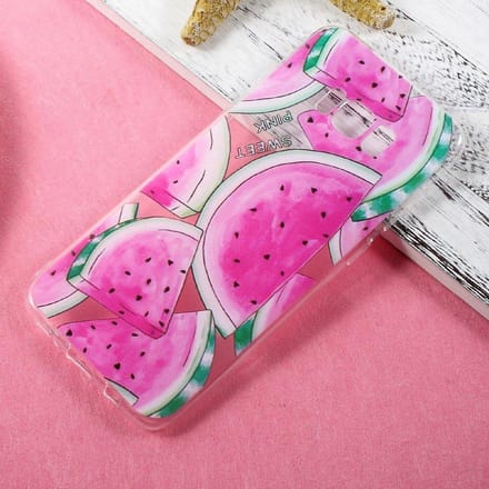 Shop4 - Samsung Galaxy S8 Plus Hoesje - Zachte Back Case Watermeloen Transparant