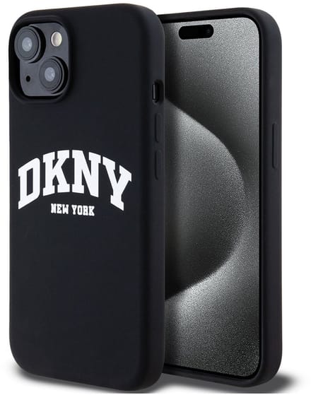 DKNY Silicone Arch Logo Back Case (MagSafe Compatible) - Geschikt voor Apple iPhone 14 (6.1") - Zwart