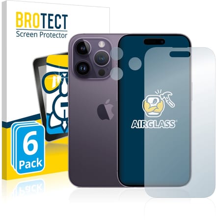 Screenprotector 6 Stuks voor Apple iPhone 14 Pro (Voor+Camera) Beschermglas transparant