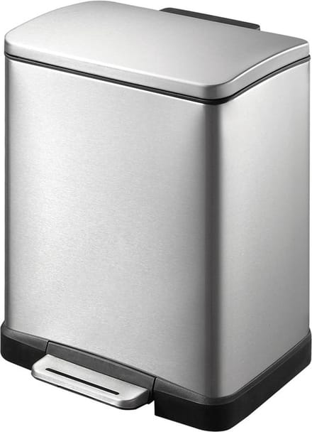EKO - E-Cube pedaalemmer 12 liter - Stainless steel Plastic - mat RVS - Prullenbak