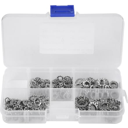 300 pièces 304 Acier Inoxydable Rondelle Frein Dentée Rondelles Dentées Externes Set