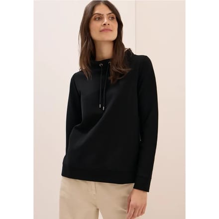 Shirt met structuur en trechtervormige hals