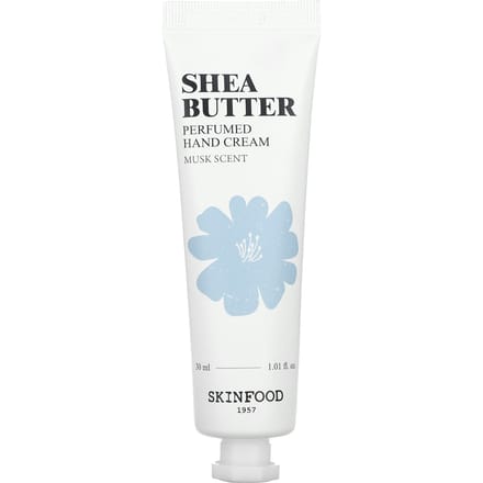 SKINFOOD, shea butter scented hand cream, musk, 30ml (1.01fl oz) white