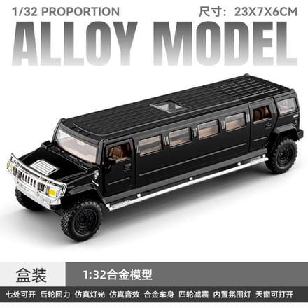 1:32 Verlengd Auto Simulatie Legering Auto Model Geluid En Licht Pull Back Speelgoed Auto Ornament