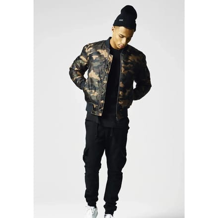 Urban Classics - Camo Basic Bomber jacket - S - Bruin/Groen