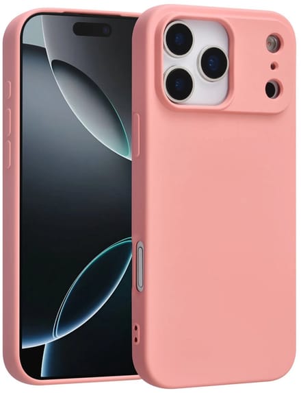 Shockproof Backcover - Liquid Silicone Soft Hoesje - Geschikt voor: iPhone 17 Pro Max - Zalmroze