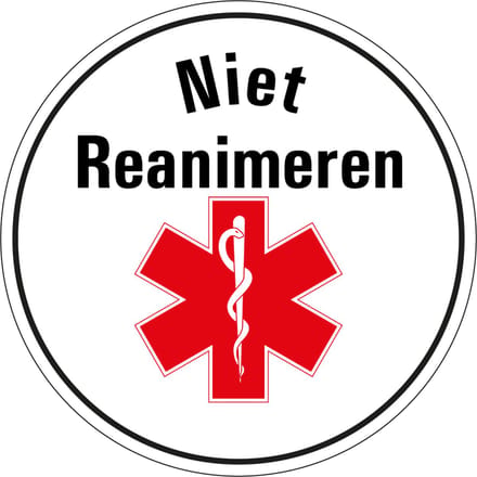 Niet reanimeren sticker 150 mm