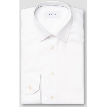 Eton Overhemd Uni Color Signature Twill Pointed Collar Wit / male