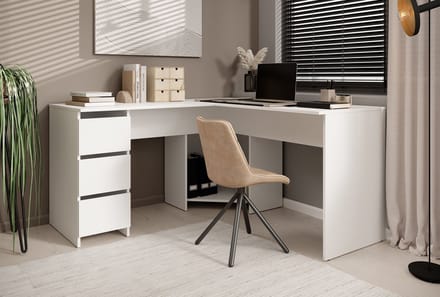 Meubella - Bureau Fuenta - Wit - 142 cm
