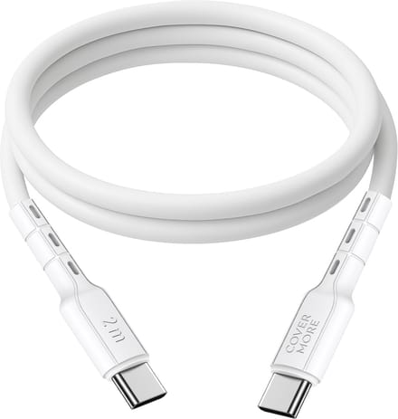 60w oplaadkabel - Usb C naar usb C - Snellader - Oplader - Kabel geschikt voor iPhone en iPad 17 16 15 14 pro max air plus - 2 meter - Lang - Flexibel - Wit