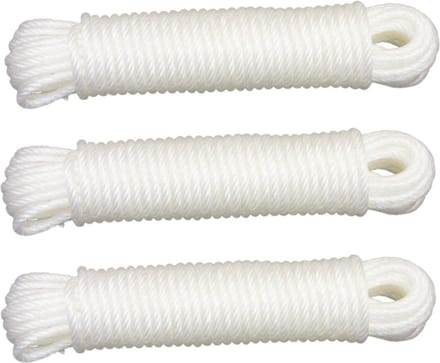 AMIG paracord touw - 3x - 10 meter - D5mm - 110kg - PE/PVC - wit