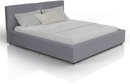 Gestoffeerd Bed Salerno - Corduroy - 180x200cm - Grijs