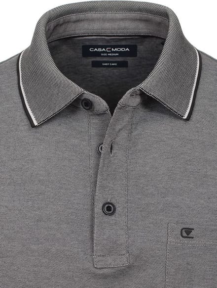 Poloshirt Met Borstzakje 3 Knoops Grijs Casa Moda - M