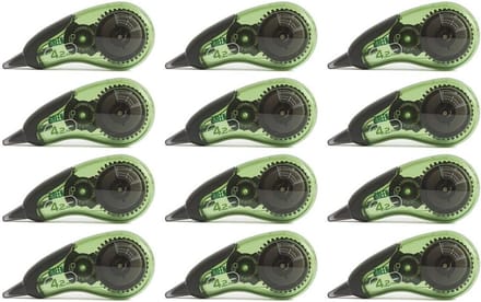 Set van 12 Correctiemuizen - 4,2 mm x 10 m Correctietape met Beschermkap