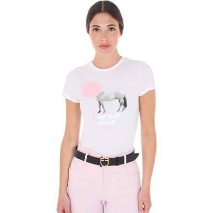 Katoenen dames-T-shirt Equestro Head In The Clouds