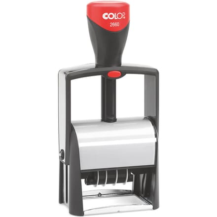 Woord-datumstempel Colop 2660 personaliseerbaar 37x58