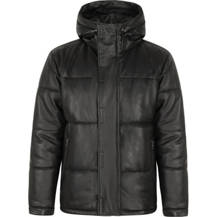 Cycas D'or Polaris leren puffer jas lange leren parka -