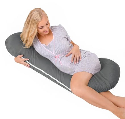 BabyUniverse - Zwangerschap Kussen - C-vorm - Velour - Donkergrijs