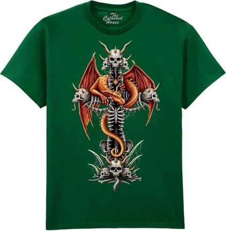 Dragon Skull Cross The Coloured House T-shirt S
