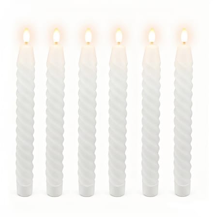 LED-dinerkaarsen - 6 stuks - wit