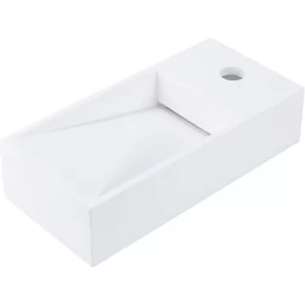 Aquavive Wasbak Rino Solid Surface - Rechthoek - Wit - 38x18x9cm