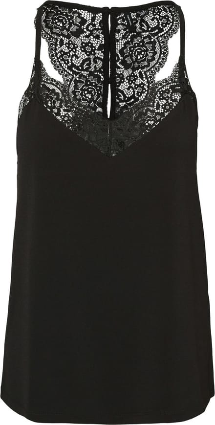 Vero Moda Top Vmana S/l Lace Top Noos 10233213 Black Dames Maat - XXL