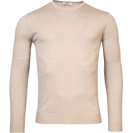 Thomas Maine Trui Ronde Hals Single Knit Merino Wool Kitt / male