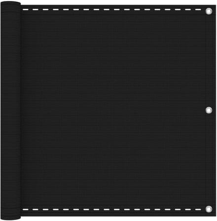 vidaXL - Balkonscherm - Zwart - 75 - x - 700 - cm - HDPE - en - Aluminium